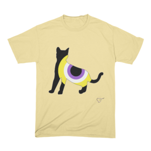 Non-Binary Pride Cat Silhouette Comfort Tee