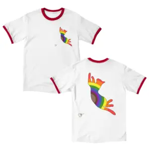Rainbow Pride Cat Silhouette Ringer Tee
