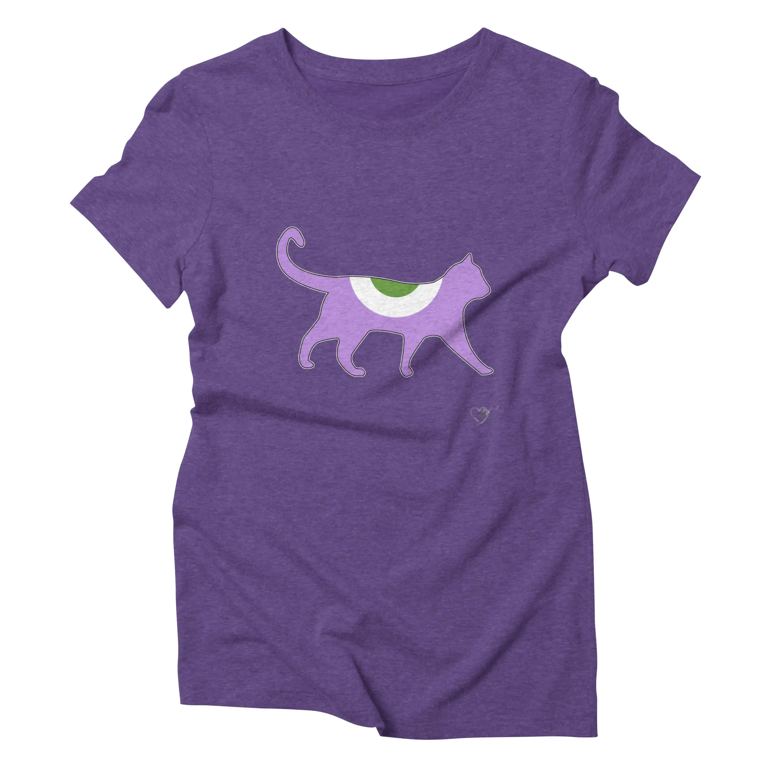 Genderqueer Pride Cat Silhouette Triblend Tee