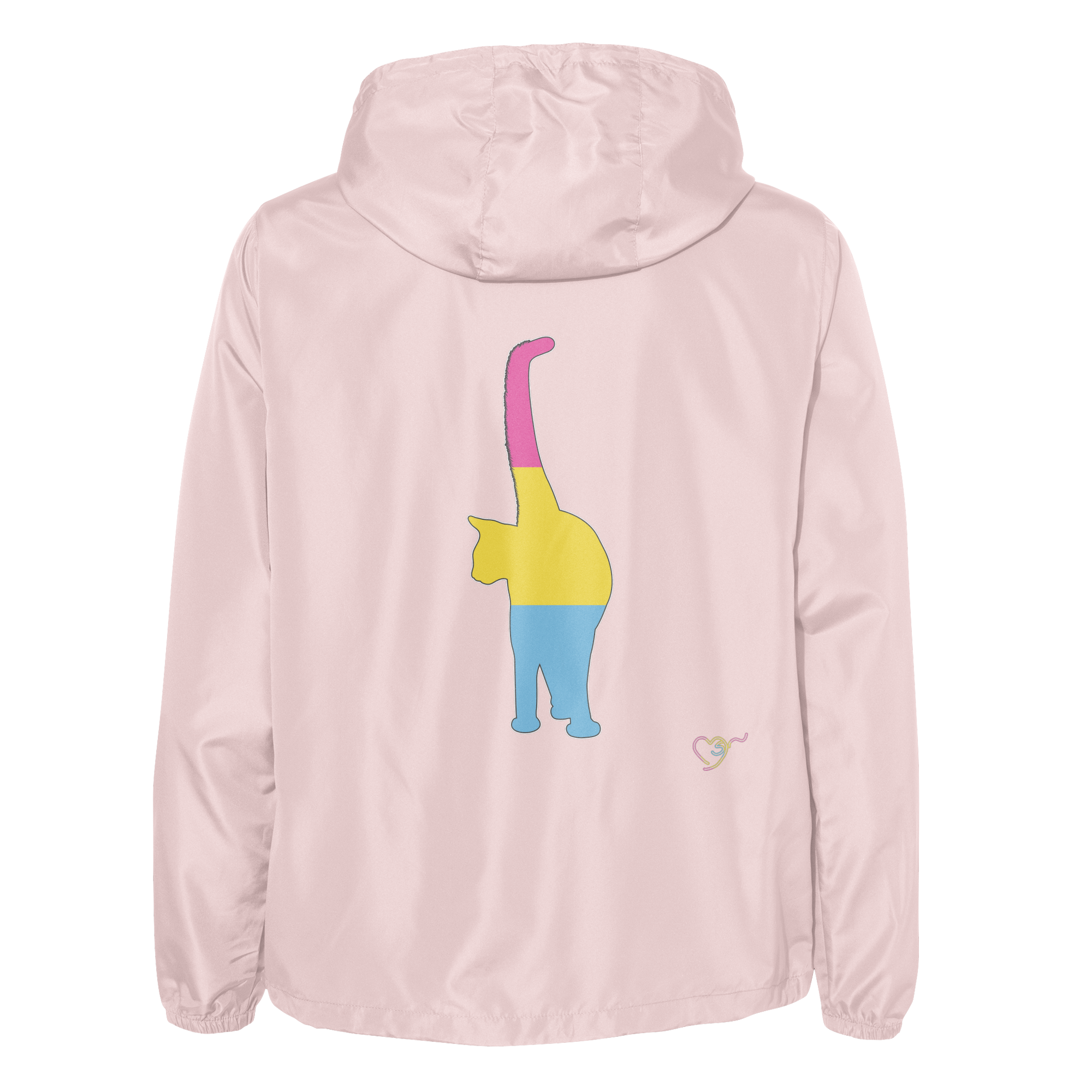 Pansexual Pride Cat Silhouette Pullover Windbreaker