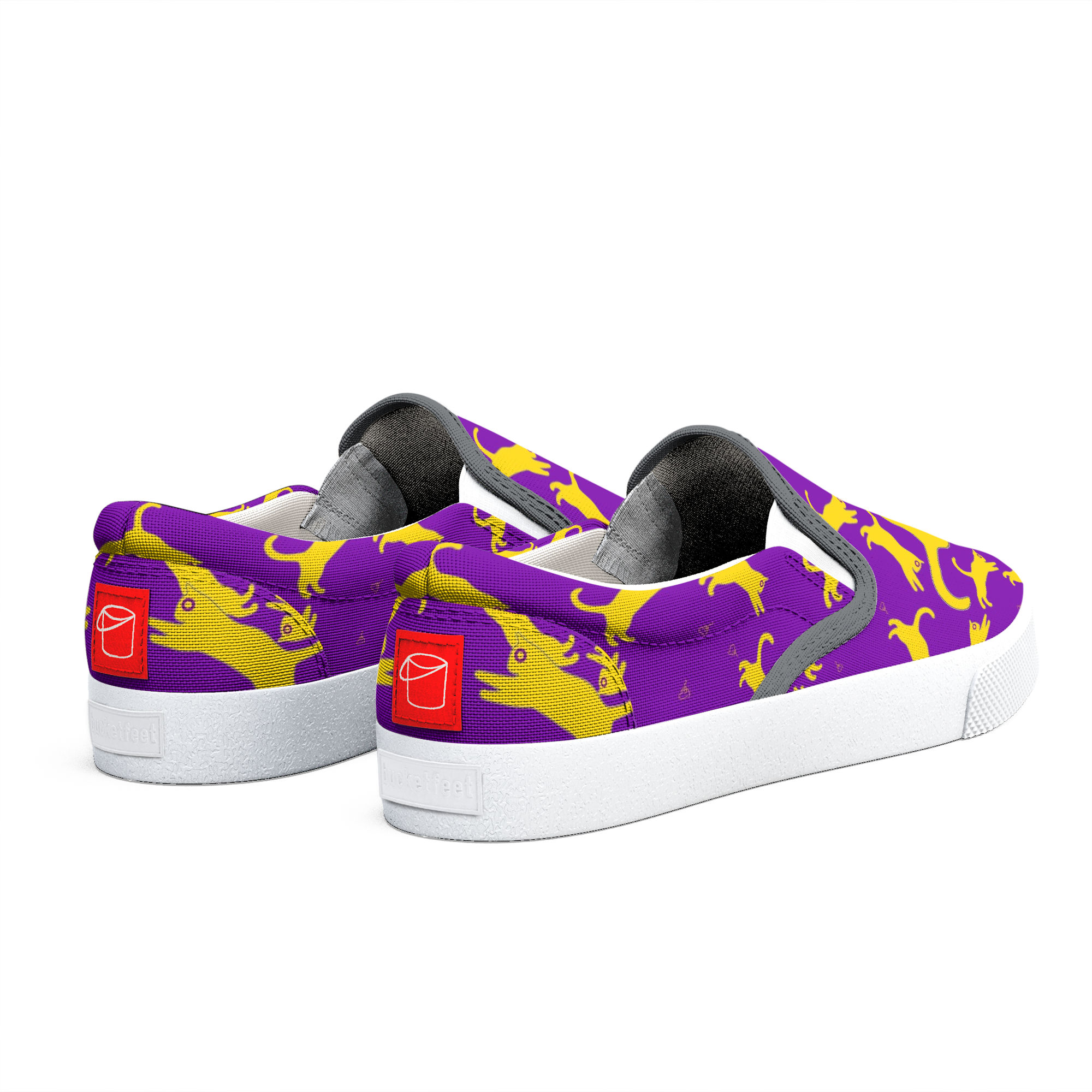 Intersex Pride Cat Silhouette Slip-on Shoes - Image 4
