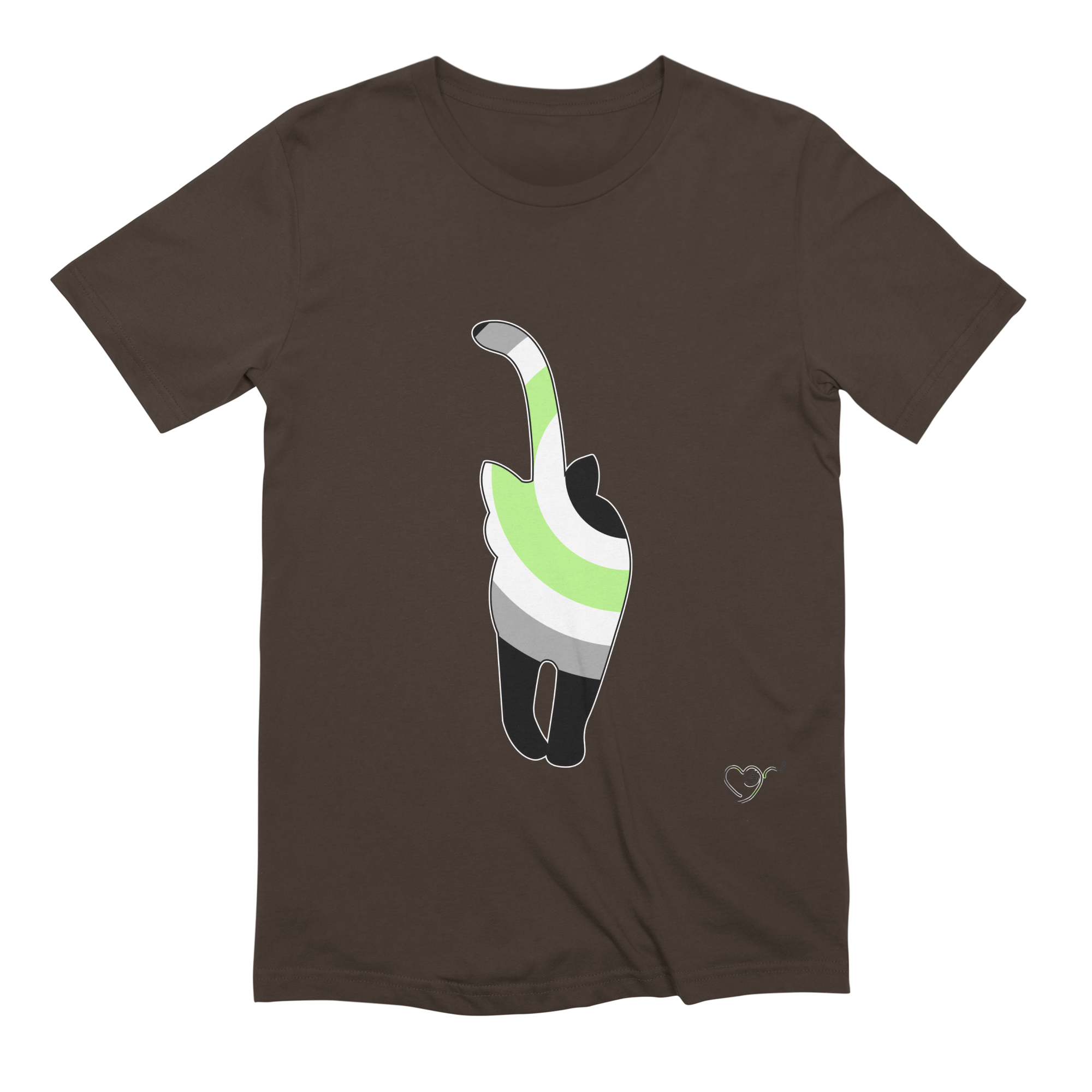 Agender Pride Cat Silhouette Extra Soft Tee