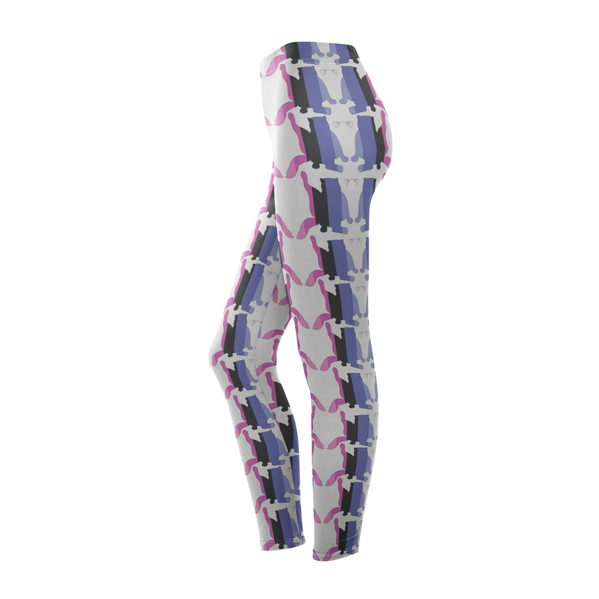 Omnisexual Pride Cat Silhouette Leggings size XS-2XL - Image 4