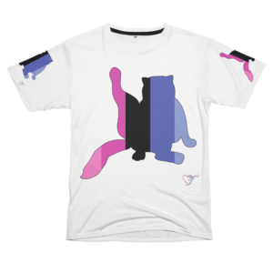 Omnisexual Pride Cat Silhouette Tee with Matching Sleeves